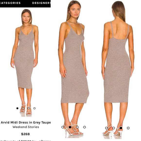 REVOLVE Arvid Midi Dress is Grey Taupe - Picture 1 of 3